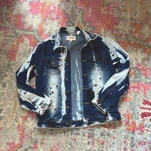 FWRD Acid Bleached Y2K Denim Jean Jacket Boys Size M 10/12